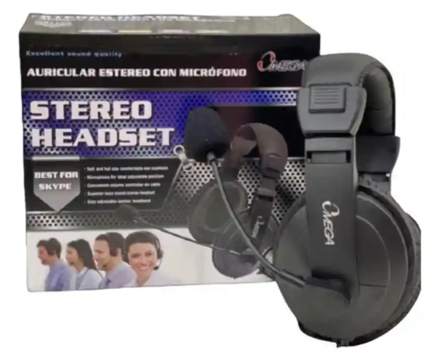 Audífonos Estéreo Omega 3.5mm | Diseño Liviano, Cómodo Y Resistente | Ideal Para Trabajo Y Entretenimiento