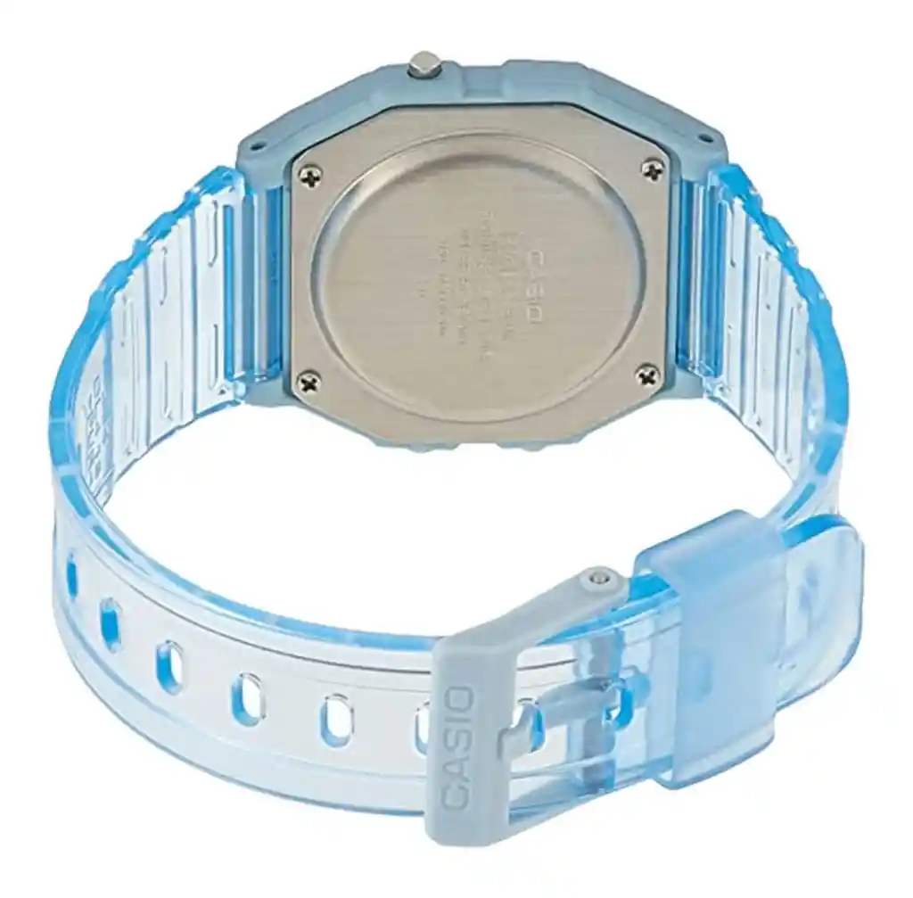 Reloj Digital Casio F-91w Unisex 1:1 Azul Transparente