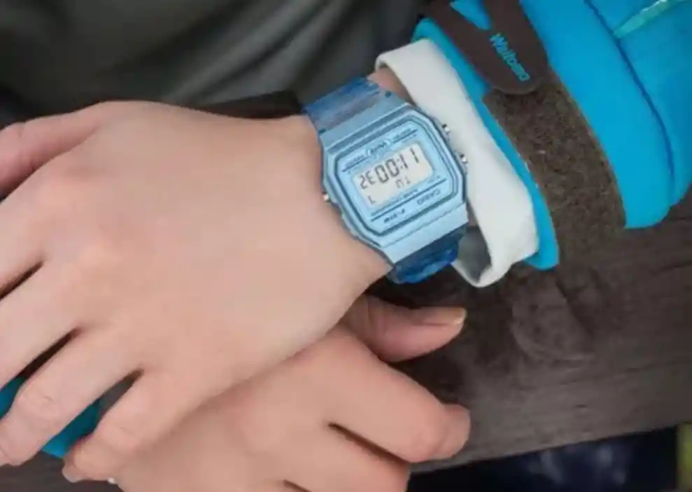 Reloj Digital Casio F-91w Unisex 1:1 Azul Transparente