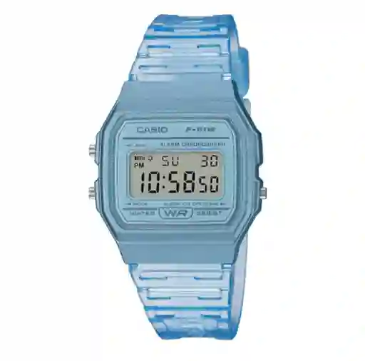 Reloj Digital Casio F-91w Unisex 1:1 Azul Transparente