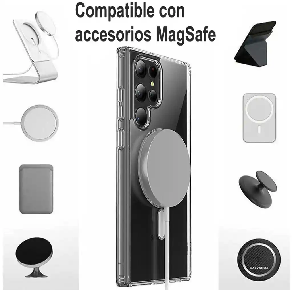 Estuche Samsung S23 Ultra Magnético Transparente