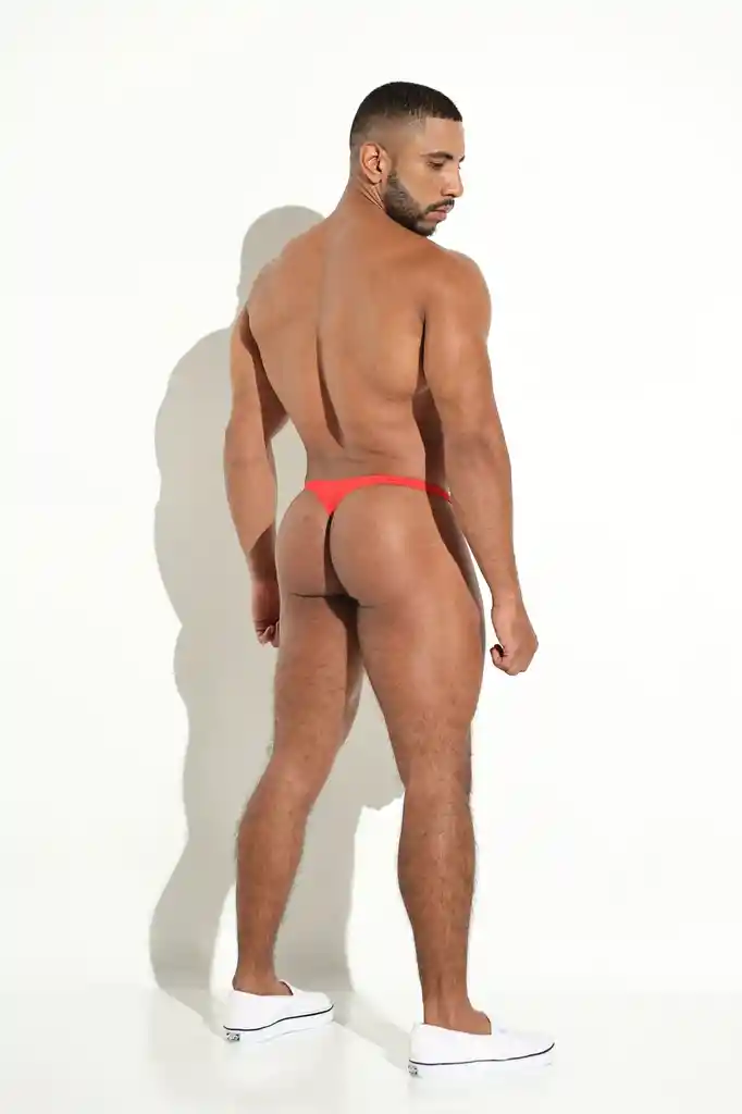 Talla Xl Classic Thong Tanga Clásica Brasilera Hilo Hombre Microfibra Roja Blokes
