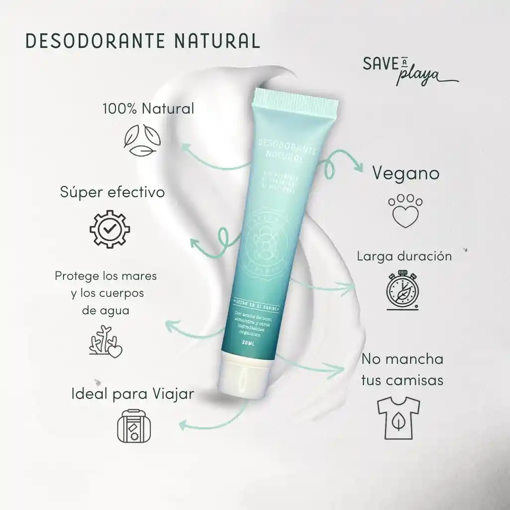 Desodorante Natural Save A Playa (1 Unidad)