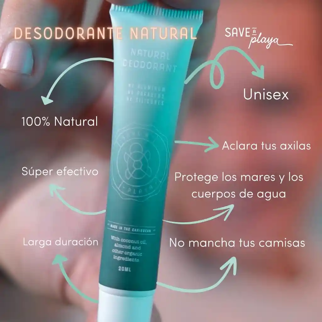 Desodorante Natural Save A Playa (3 Unidades)