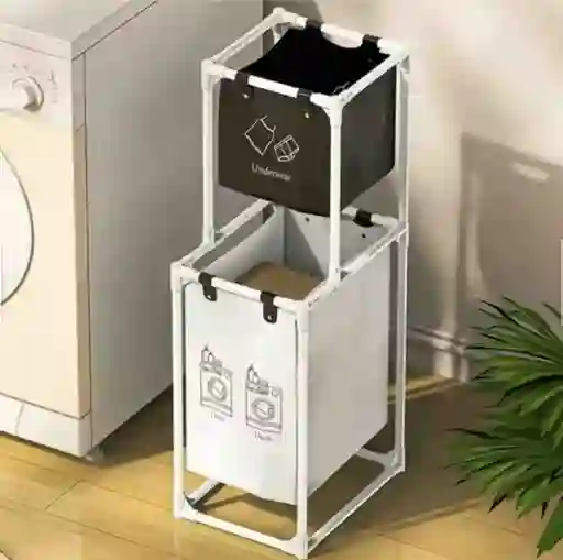 Cesta Para Ropa Sucia Organizador 2 Niveles