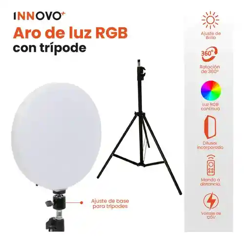 Panel Iluminación Pro Creación De Contenido Rgb Ajustable Trípode 2 Metros