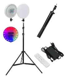 Panel Iluminación Pro Creación De Contenido Rgb Ajustable Trípode 2 Metros
