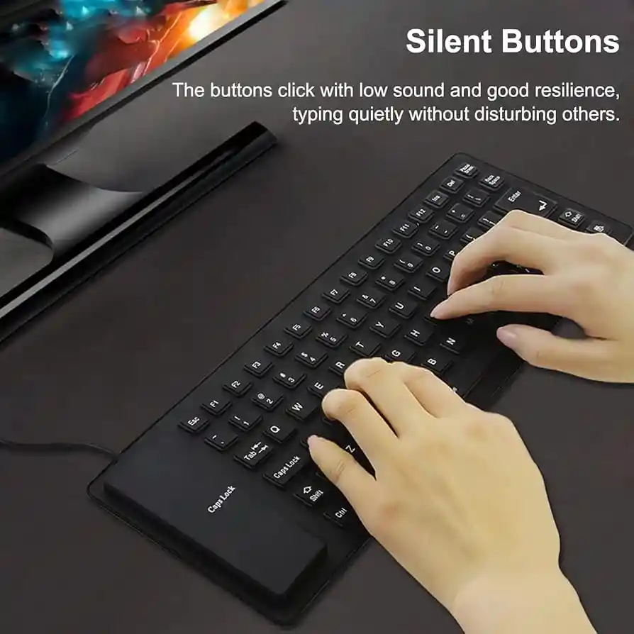 Teclado De Silicona Plegable Portátil, Usb 85 Teclas, Ligero