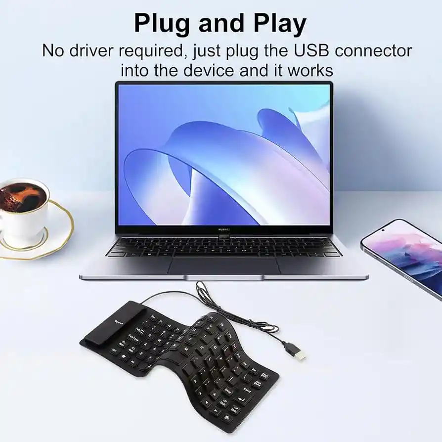 Teclado De Silicona Plegable Portátil, Usb 85 Teclas, Ligero