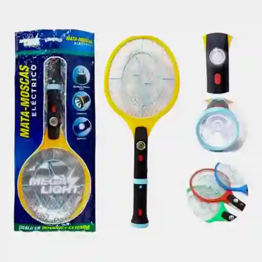 Raqueta Mata Mosquito Bichos Zancudos Electrica Paseo Anti Bichos Con Linterna Recargable