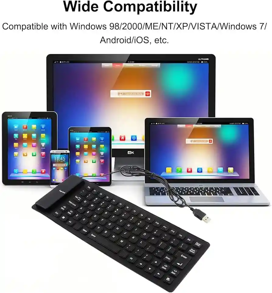 Teclado De Silicona Plegable Portátil, Usb 85 Teclas, Ligero