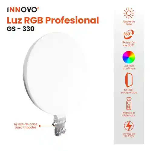 Panel Iluminación Profesional Creación De Contenido Multicolor Ajustable Rgb Trípode