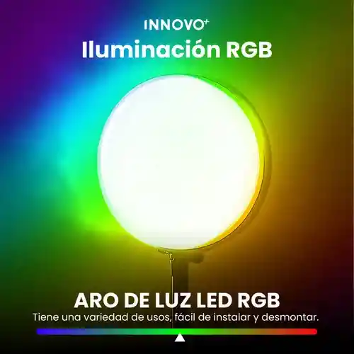 Panel Iluminación Profesional Creación De Contenido Multicolor Ajustable Rgb Trípode
