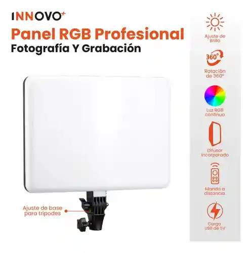 Panel De Luz Profesional Fotografía Con Trípode Ajustable Control Remoto 36 X 25 Cm