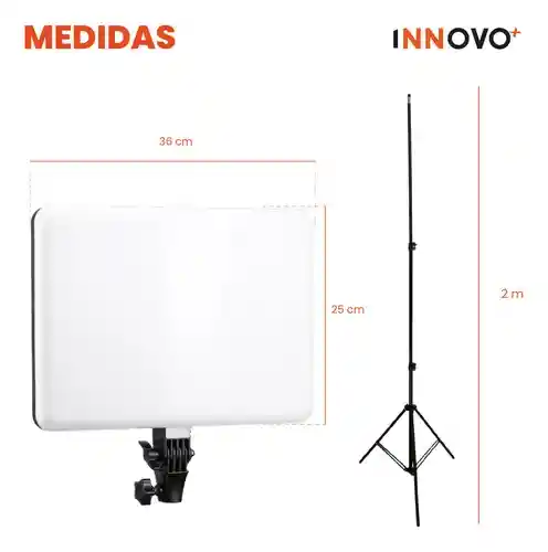 Panel De Luz Profesional Fotografía Con Trípode Ajustable Control Remoto 36 X 25 Cm