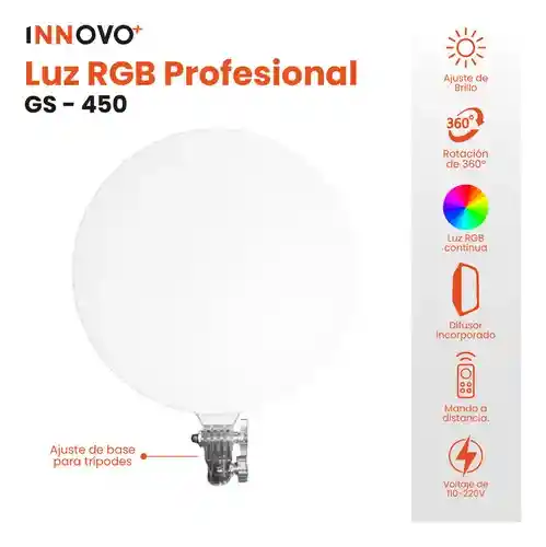 Panel De Iluminación Profesional Multicolor Ajustable Rgb 3000w Con Trípode 2m Innovo Led