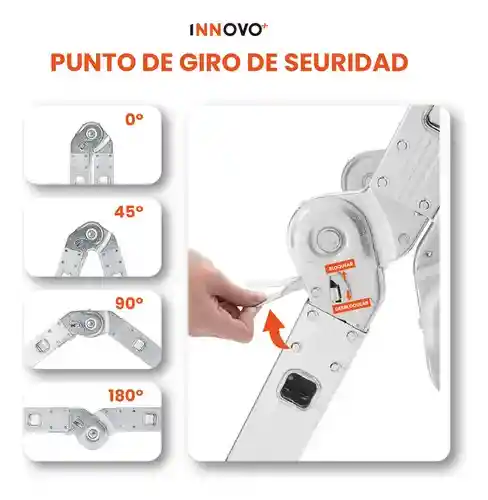 Escalera Todo En 1 Multifunción 16 Pasos Ajustable Aluminio Práctica Innovo Resiste 150 Kilos Multifuncional
