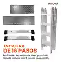 Escalera Todo En 1 Multifunción 16 Pasos Ajustable Aluminio Práctica Innovo Resiste 150 Kilos Multifuncional