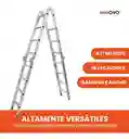Escalera Todo En 1 Multifunción 16 Pasos Ajustable Aluminio Práctica Innovo Resiste 150 Kilos Multifuncional