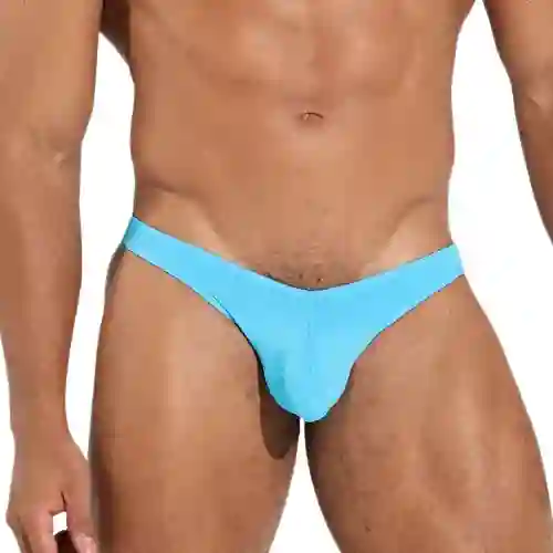 Talla Xl Bikini Power Cup Calzoncillo Clásico Hombre Bikini Copa Powercup Microfibra Azul Turquesa Blokes