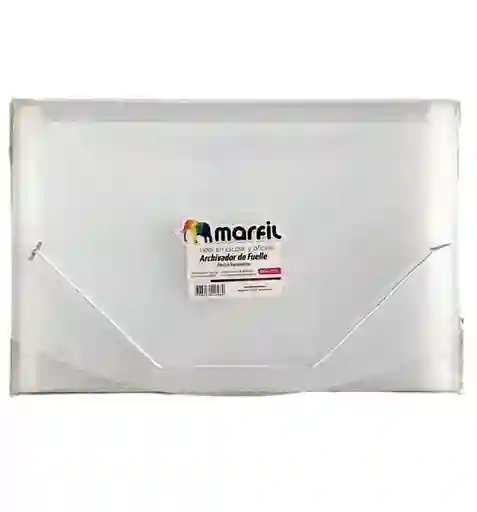 Archivador Acordeon 13 Bolsillos Oficio Transparente Marfil