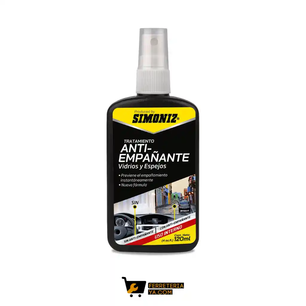 Antiempañante Vidrios Y Espejos 120ml Simoniz