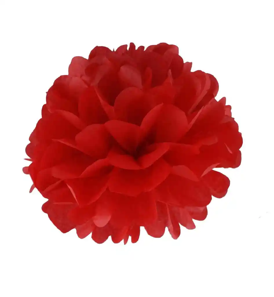 Pompon De Papel Seda 30 Cm Rojo Navidad - Colombia