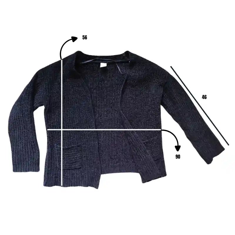 Cárdigan Tejido Negro Para Niña – Talla Aproximada 10-12 - Segunda Mano Como Nuevo