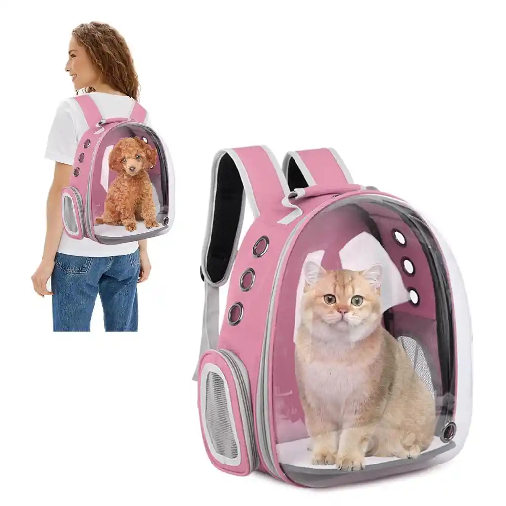 Morral Mochila Maleta Transparente Para Perro O Gato