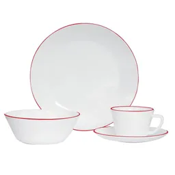 Home Elements Vajilla Con Borde Vitroceramica 16 Piezas