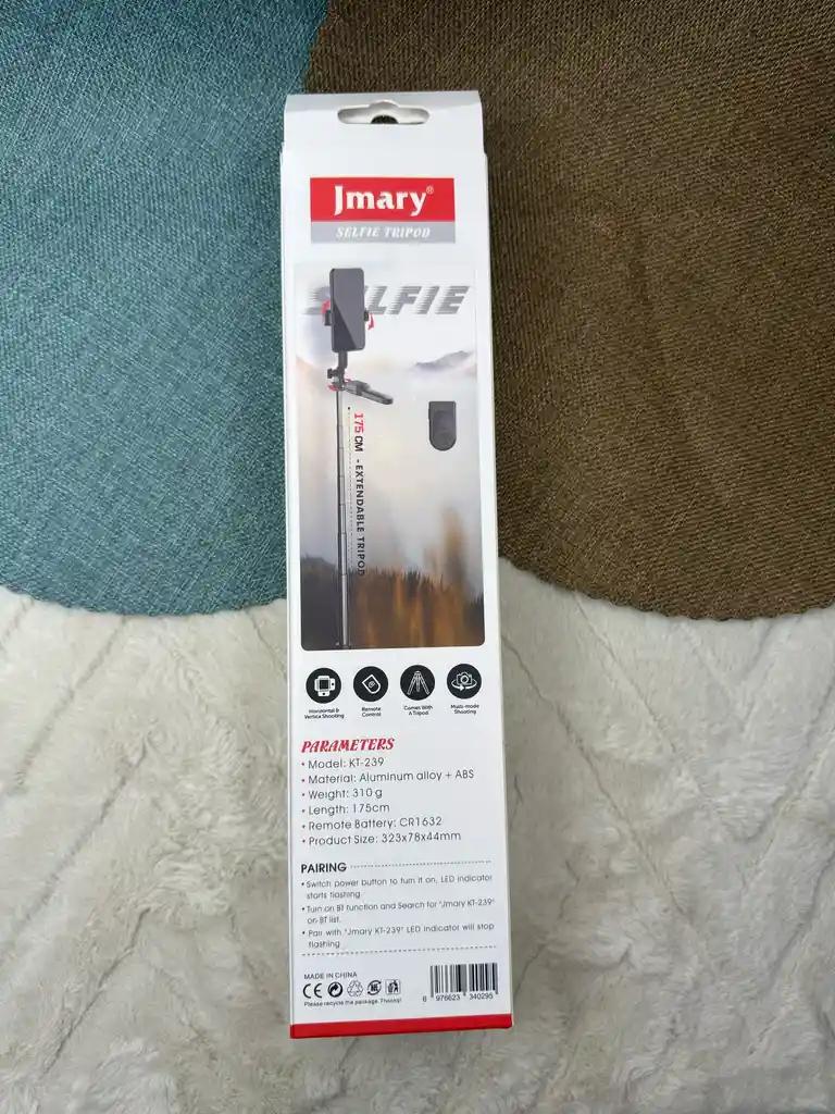 Palo De Selfie Telescópico De 1.75m / Jmary Kt-239 / Tripode De Teléfono Celular Diseño De Rotación / Soporte De Cámara