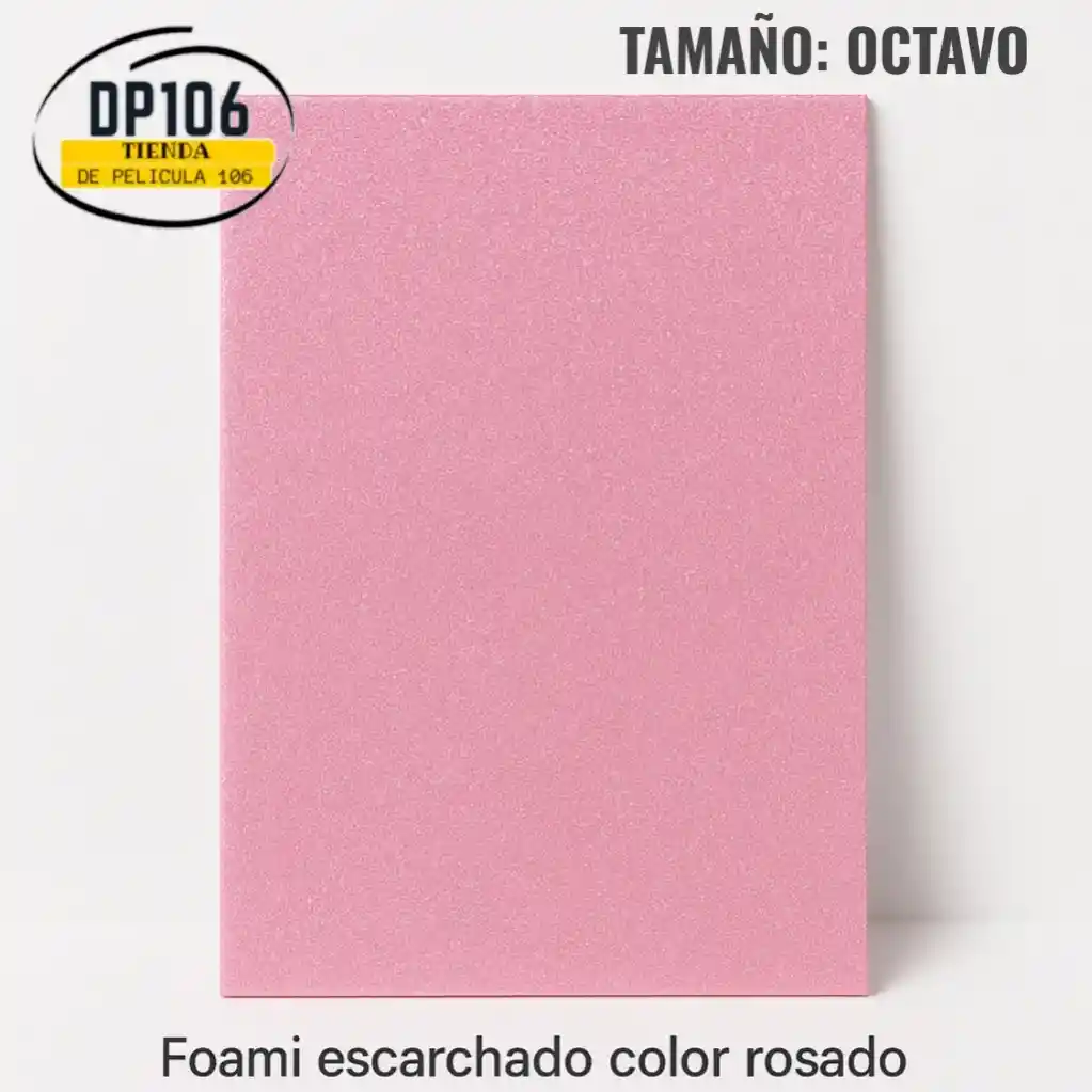 Foami Escarchado Rosado 1/8 X 1 Und Octavo