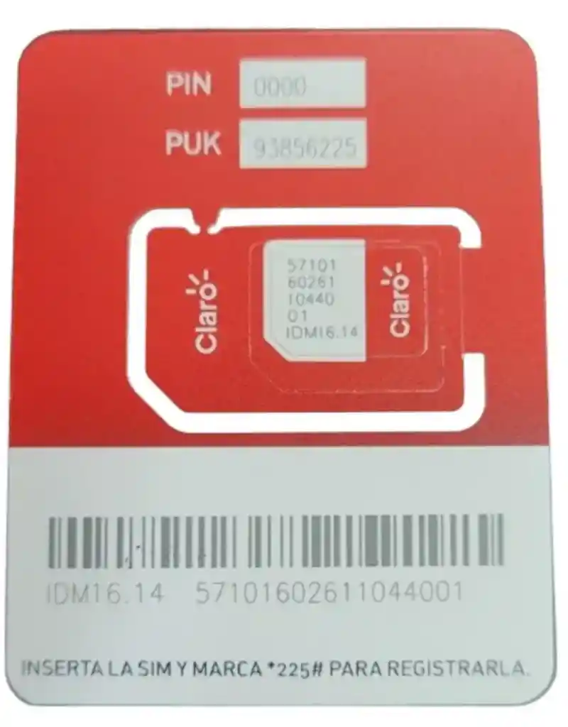 Chip Sim Card Prepago Claro Con Paquete Todo Incluído 7 Dias