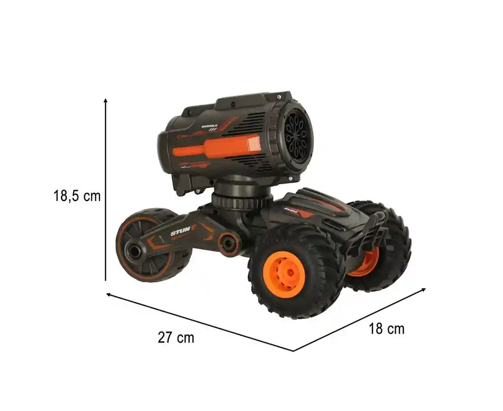 Carro Todoterreno Lanza Burbujas Luz 360° A Control Remoto