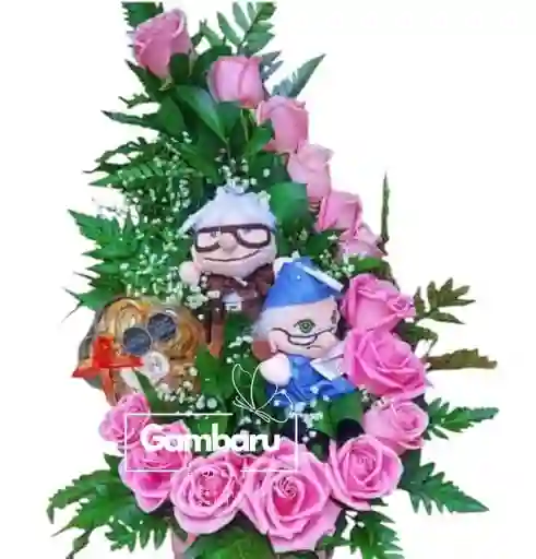 Flores Rosas Rosadas Media Luna Up