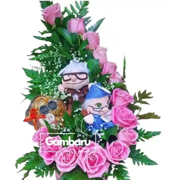 Flores Rosas Rosadas Media Luna Up