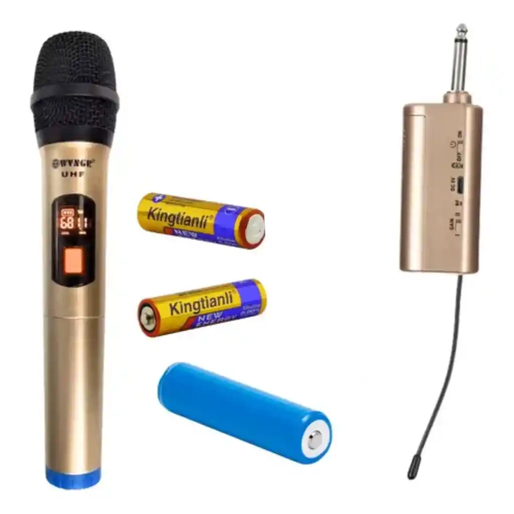 Microfono Dinamico Inalambrico Profesional Uhf Pantalla Lcd