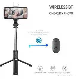 Palo Selfie, Trípode, Luz Extensible Hasta 100cm, Bluetooth Inalámbrico T10s