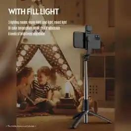 Palo Selfie, Trípode, Luz Extensible Hasta 100cm, Bluetooth Inalámbrico T10s