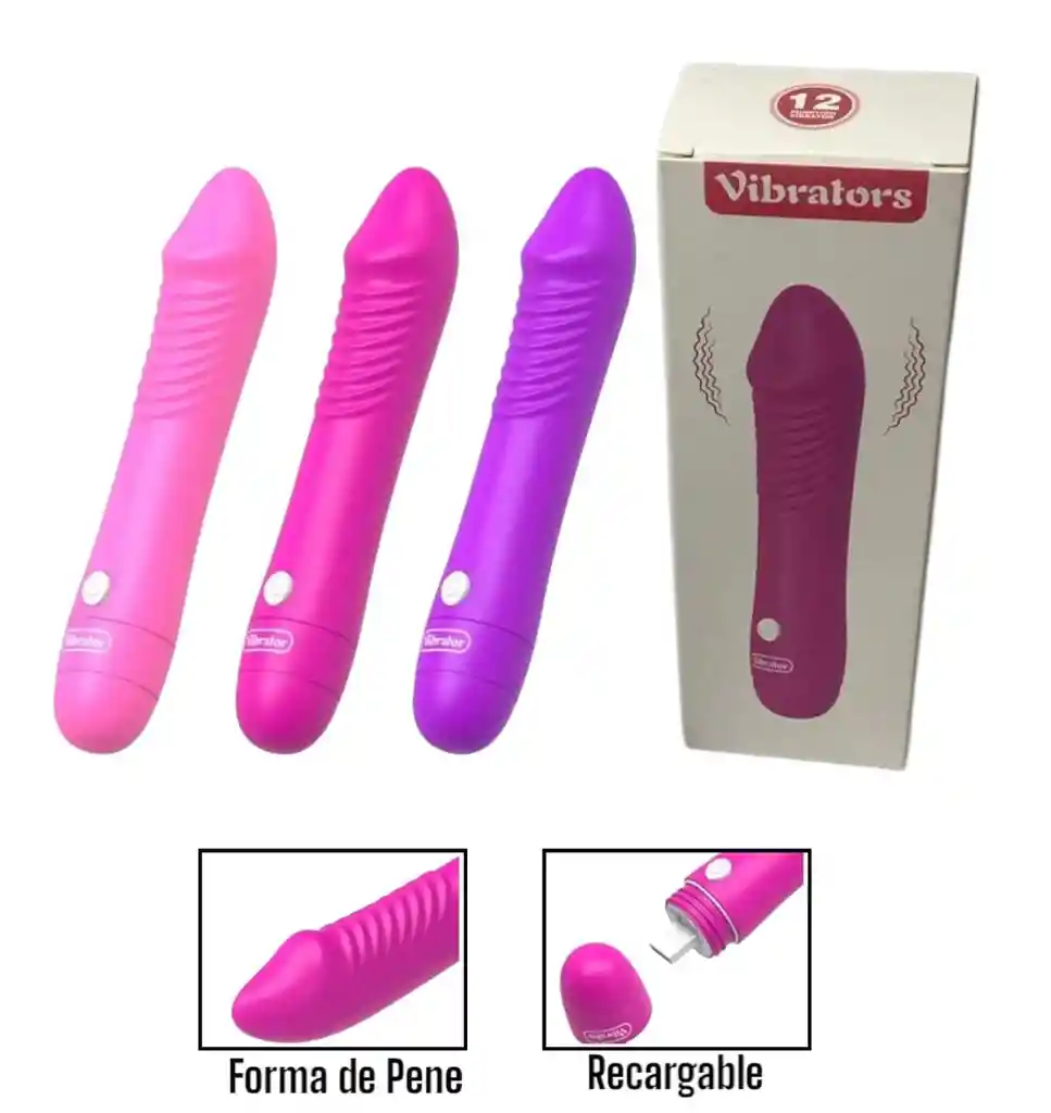 Bala Vibradora Punto G Recargable 12 Modos De Vibración Forma Pene