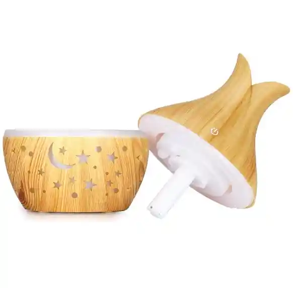 Humidificador Led Mini Usb Madera Estrellas