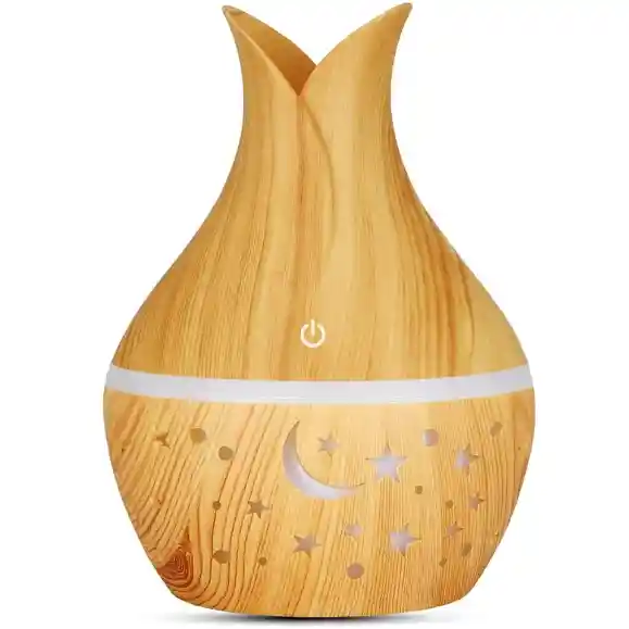 Humidificador Led Mini Usb Madera Estrellas