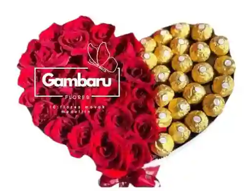 Flores- Rosas Y Ferreroen Corazon Luxury