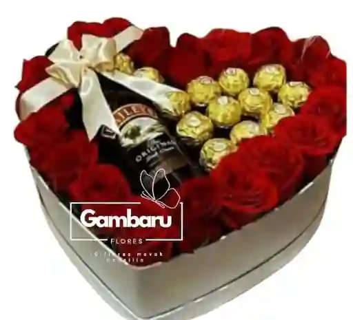 Flores Rosas Y Chocolates Baileys