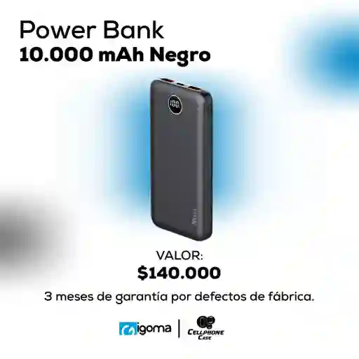 Power Bank 10.000 Mah Negro