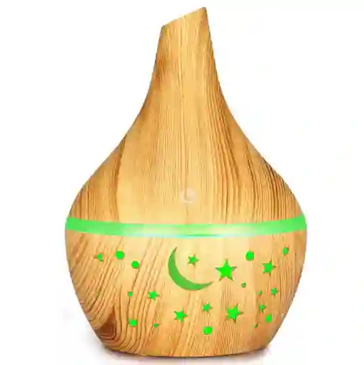 Humidificador Aromaterapia Led Madera Estrellas