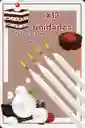 Velas Decoración De Pastel X 12 Unidades Color Blanco Perla(13cm De Largo)
