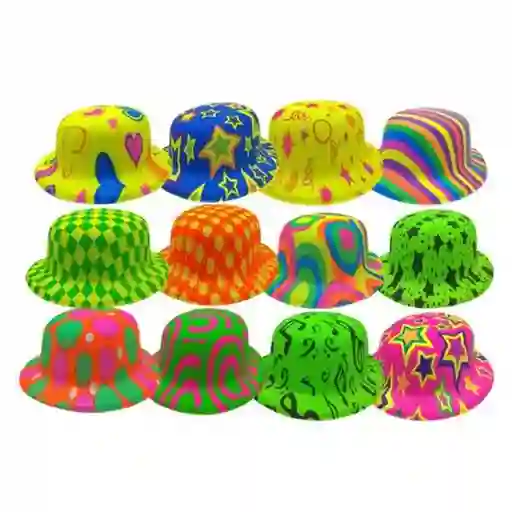 Gorro Sombrero Neon Multicolor X12 Hora Loca
