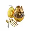 Set De Cubiertos Cocina 24pz Acero Inoxidable Estuche Huevo