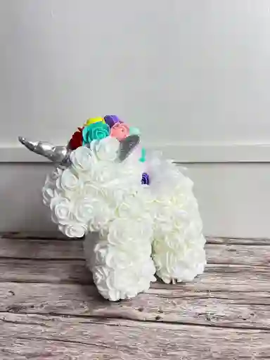 Unicornio Teddy De Flores En Bolsa